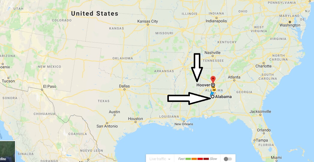 Where is Hoover Alabama (AL) Located Map? What County is Hoover?