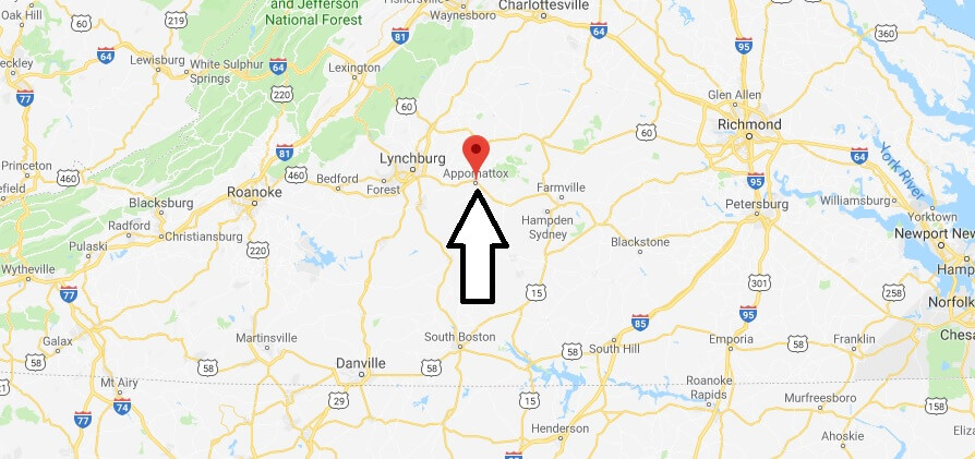 Where is Appomattox, Virginia? What County is Appomattox? Appomattox Map Located