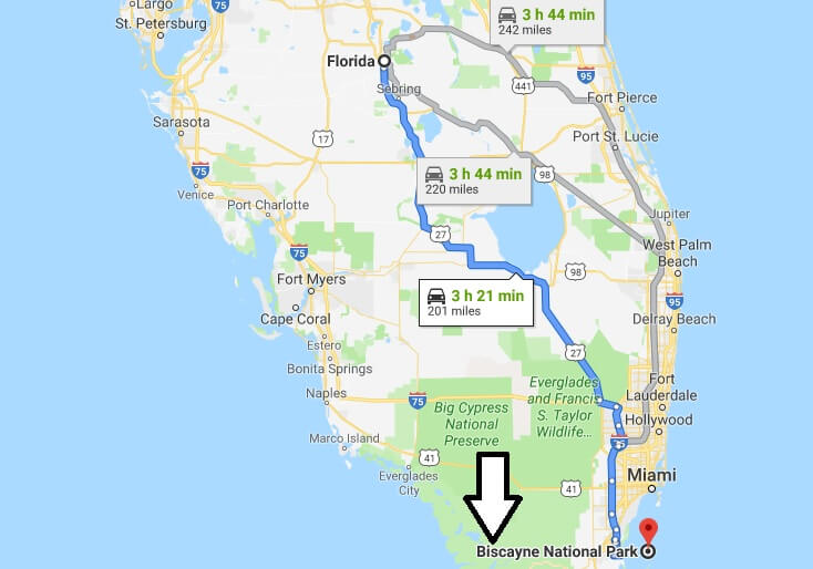 Where is Biscayne National Park? What city is Biscayne? How do I get to Biscayne