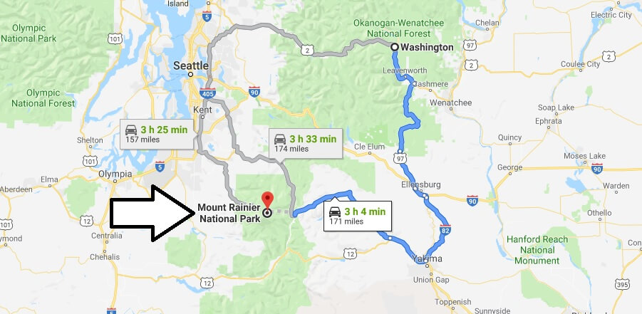 Where is Mount Rainier National Park? What city is Mount Rainier? How do I get to Mount Rainier