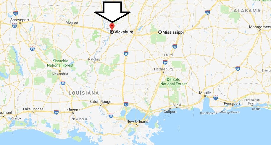 Where is Vicksburg, Mississippi? What County is Vicksburg? Vicksburg Map Located