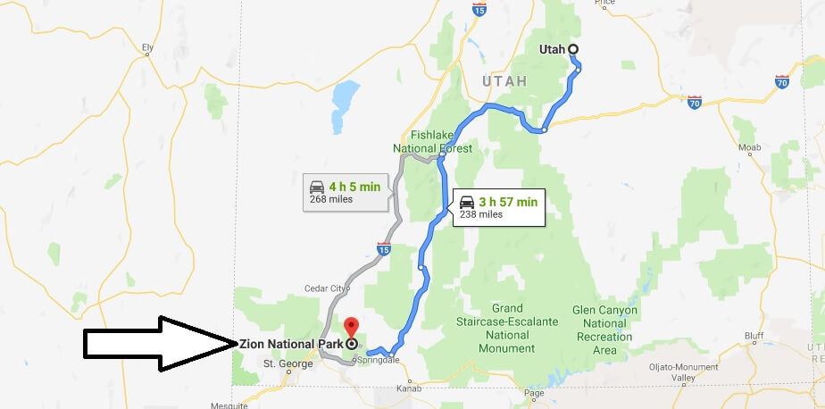 Where is Zion National Park? What city is Zion? How do I get to Zion