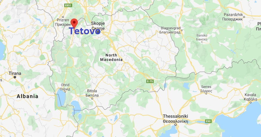 Where is Tetovo Located? What Country is Tetovo in? Tetovo Map