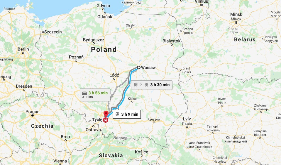 Where is Tychy Located? What Country is Tychy in? Tychy Map