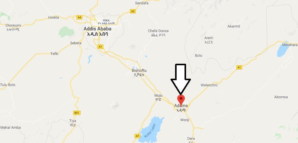 Where is Adama (Nazret) Located? What Country is Adama in? Adama Map
