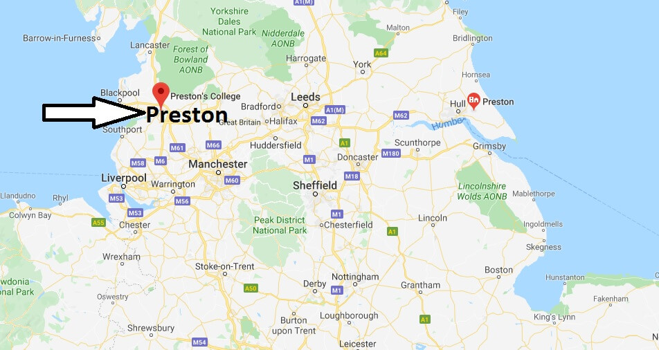 Where is Preston Located? What Country is Preston in? Preston Map