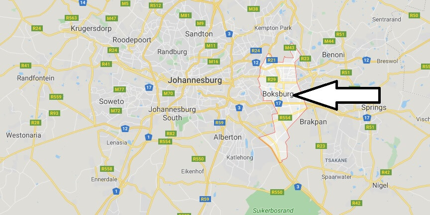 Where is Boksburg Located? What Country is Boksburg in? Boksburg Map