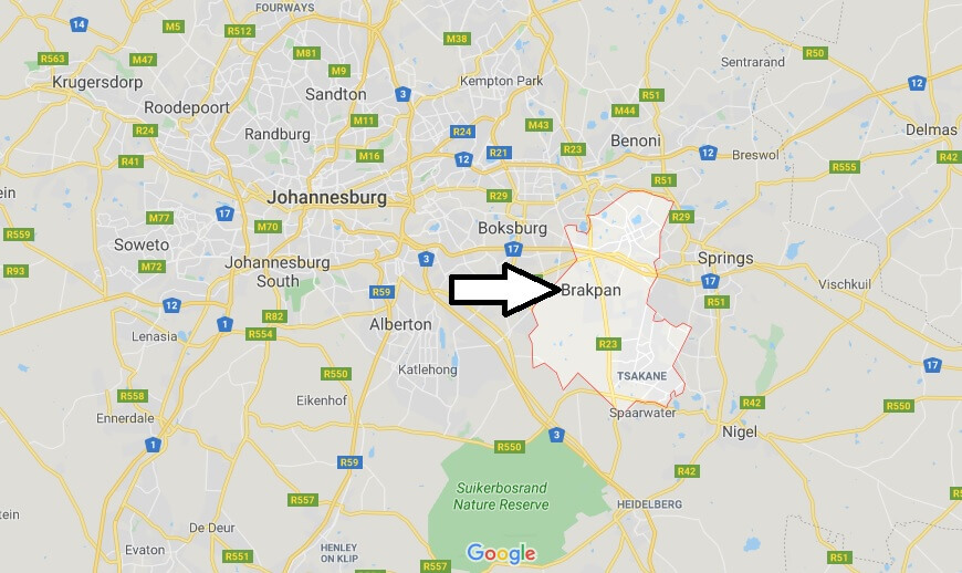 Where is Brakpan Located? What Country is Brakpan in? Brakpan Map
