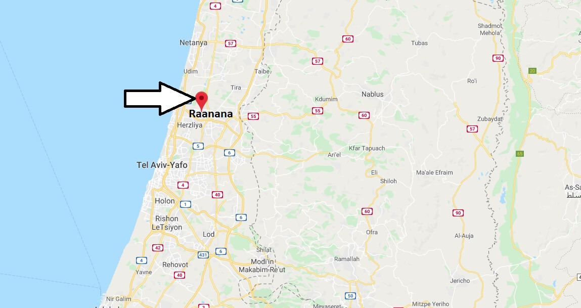 Where is Raanana Located? What Country is Raanana in? Raanana Map