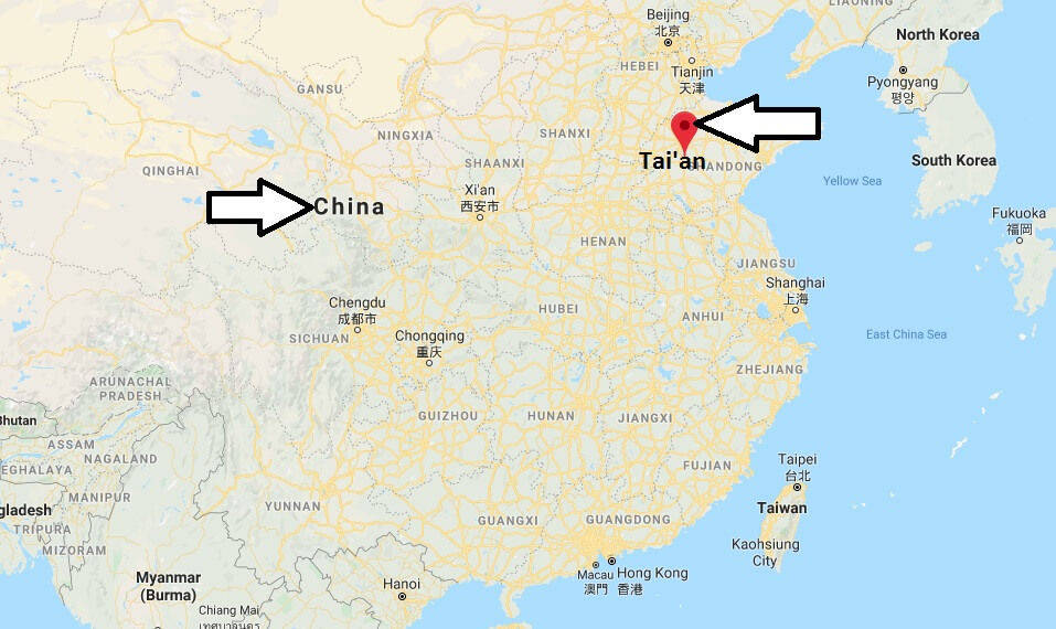 Where is Tai'an Located? What Country is Tai'an in? Tai'an Map