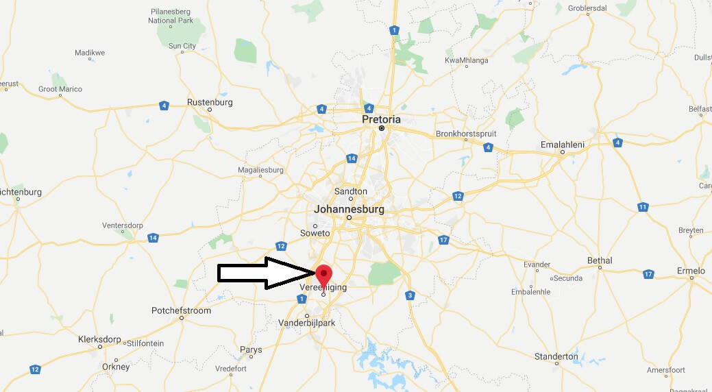 Where is Vereeniging Located? What Country is Vereeniging in? Vereeniging Map