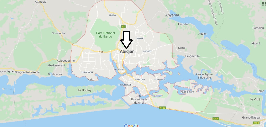 Abidjan on Map