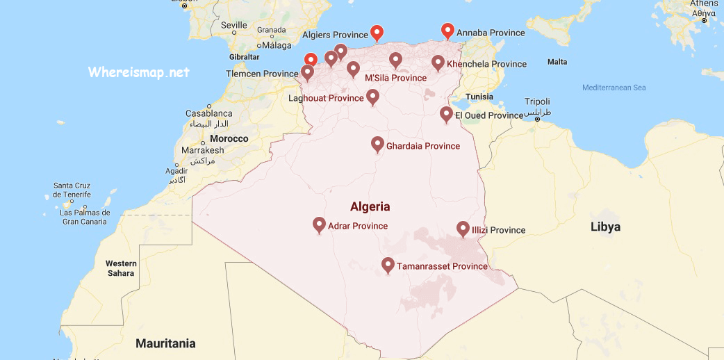 Algeria on Map