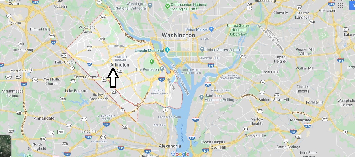 Arlington on Map