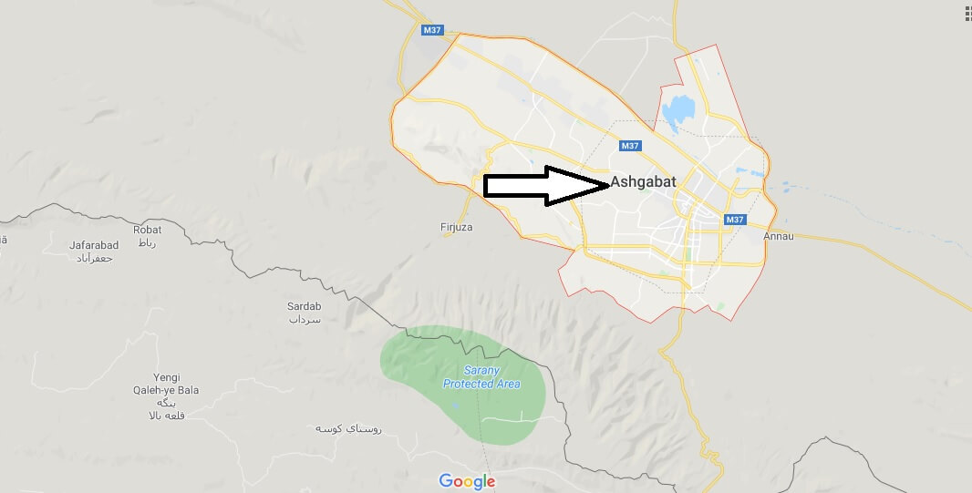Ashgabat on Map