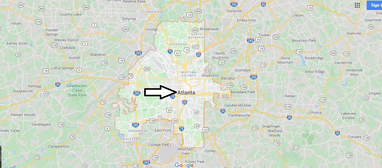 Atlanta on Map