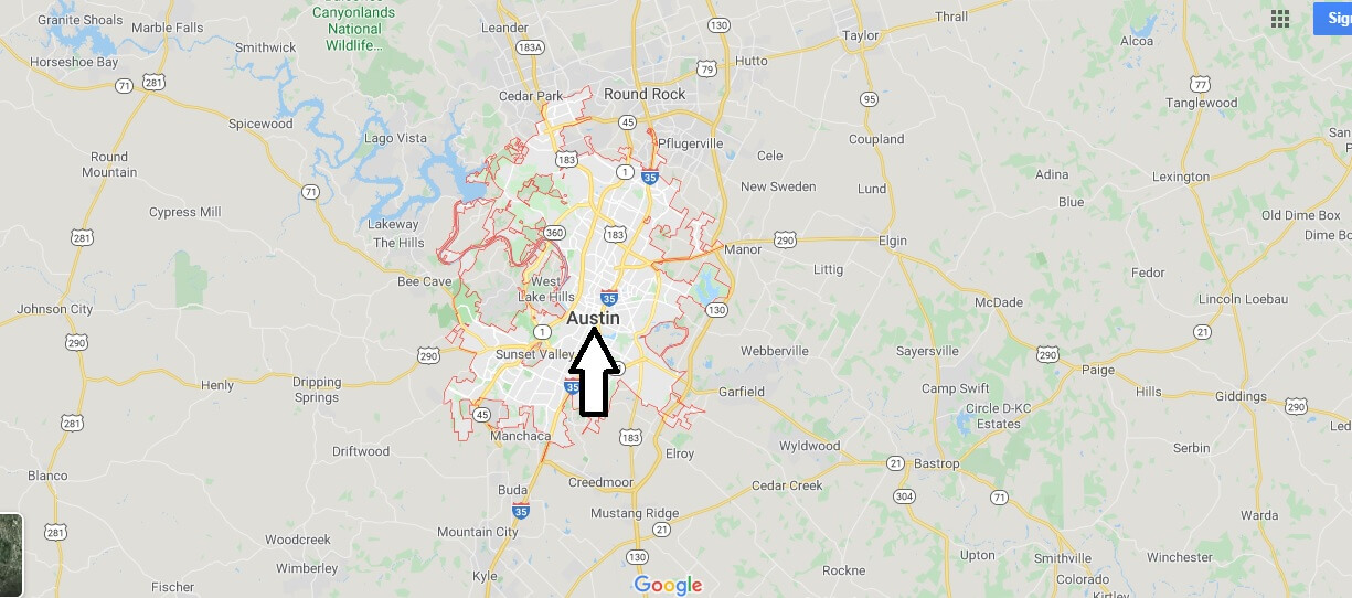 Austin on Map