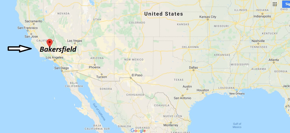 Bakersfield on Map