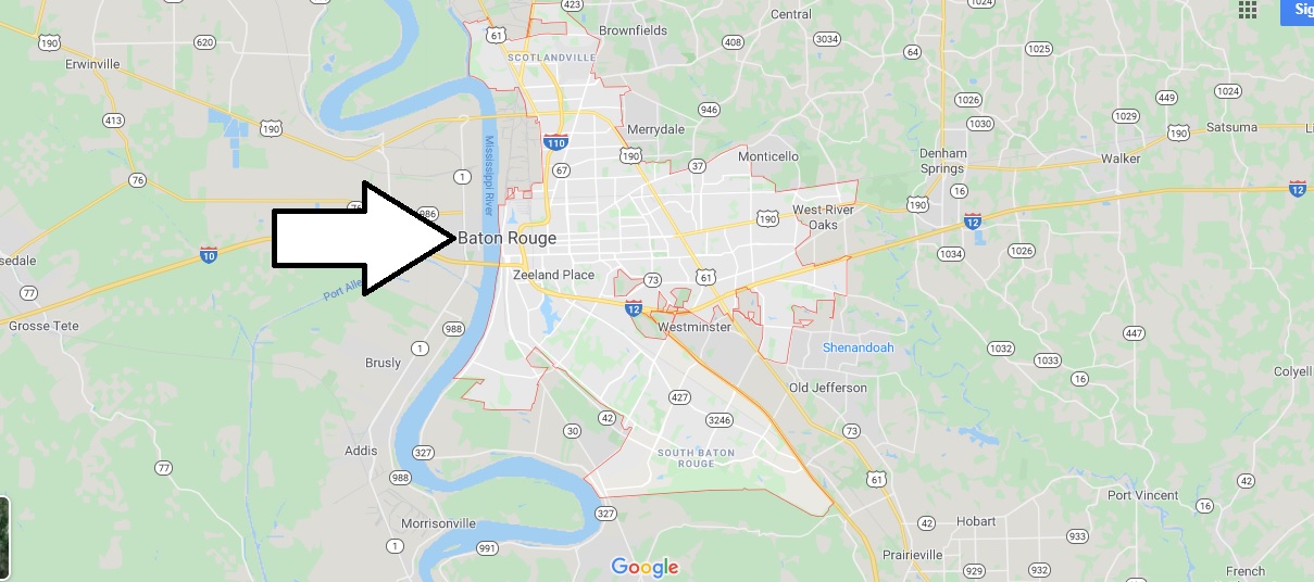 Baton Rouge on Map