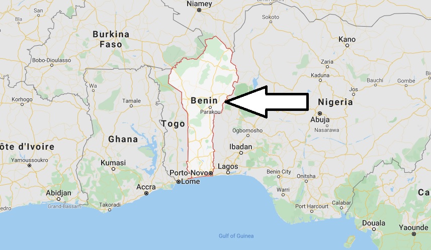 Benin on Map