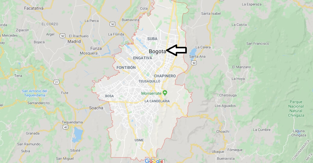 Bogotá on Map
