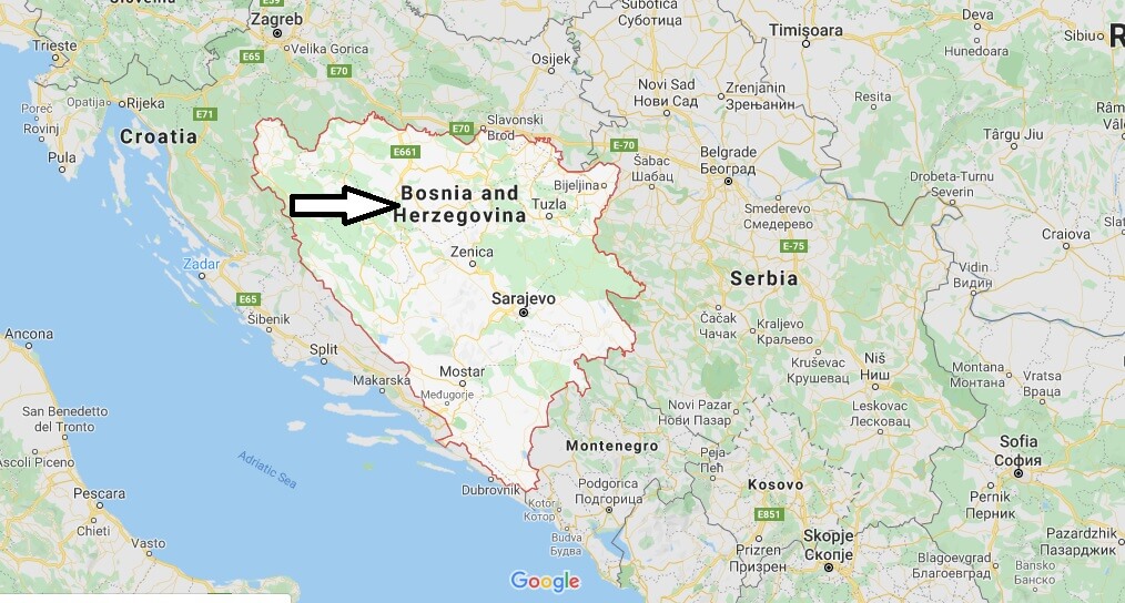 Bosnia and Herzegovina on Map