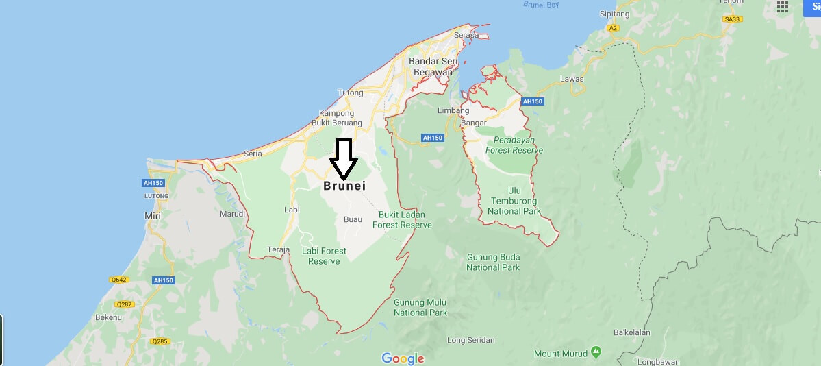 Brunei on Map