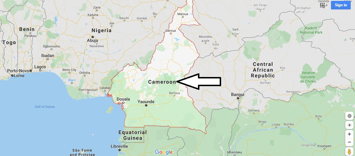 Cameroon on Map