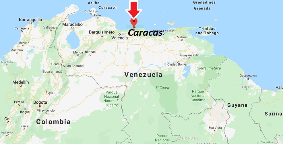 Caracas on Map
