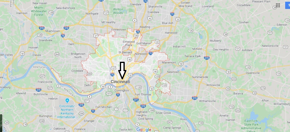 Cincinnati on Map