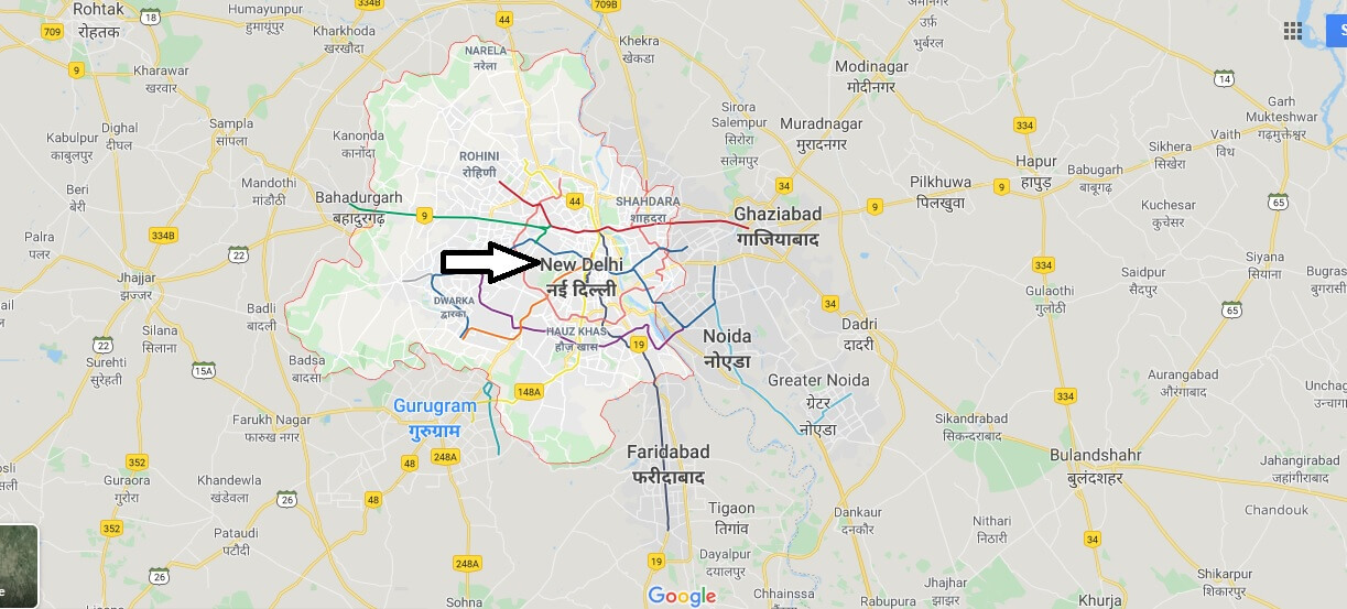 Delhi on Map