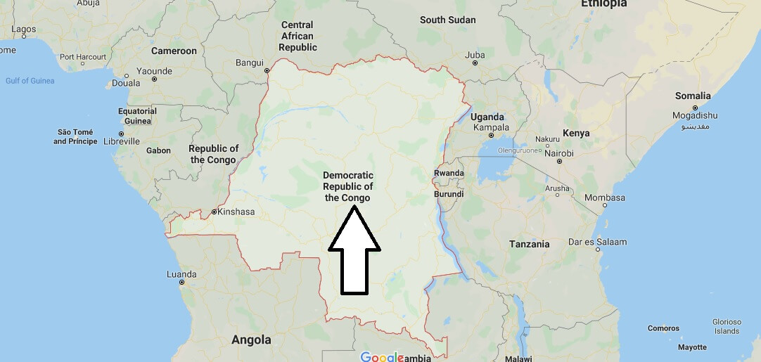 Democratic Republic of Congo on Map