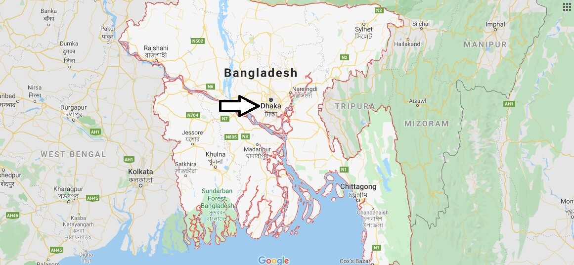 Dhaka on Map