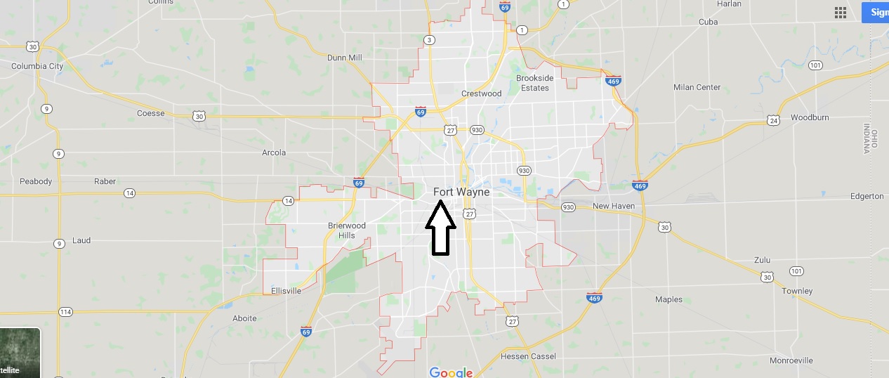 Fort Wayne on Map