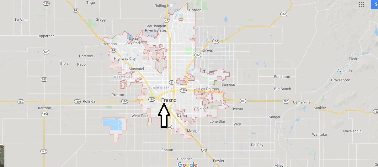 Fresno on Map