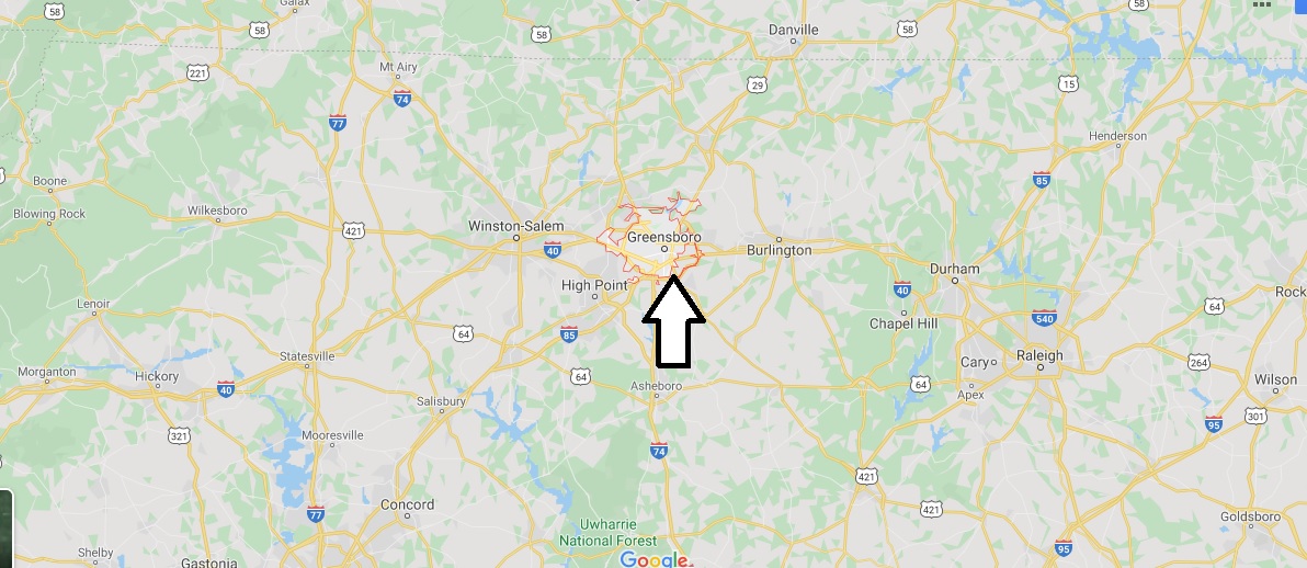 Greensboro on Map