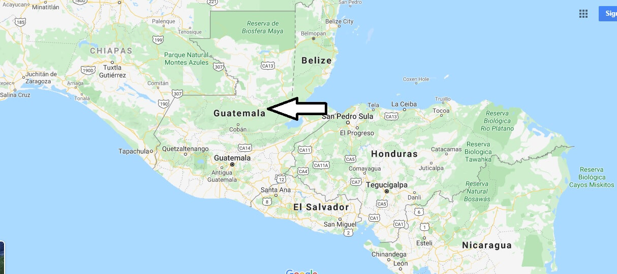 Guatemala on Map