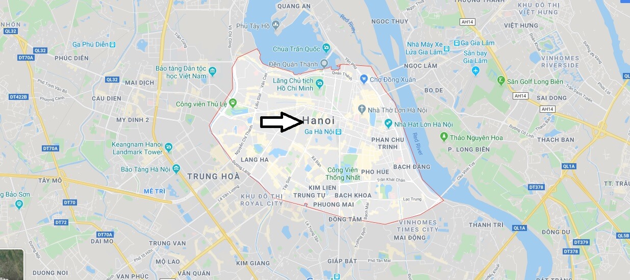 Hanoi on Map