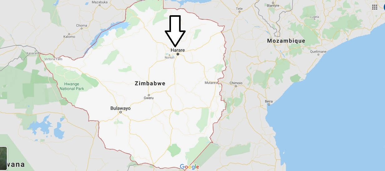 Harare on Map