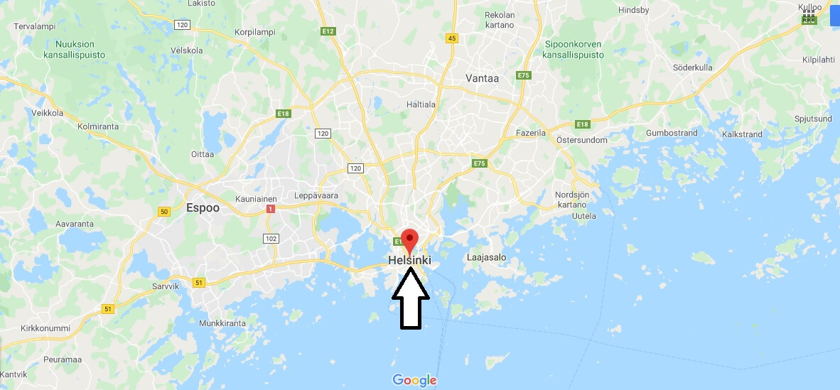 Helsinki on Map