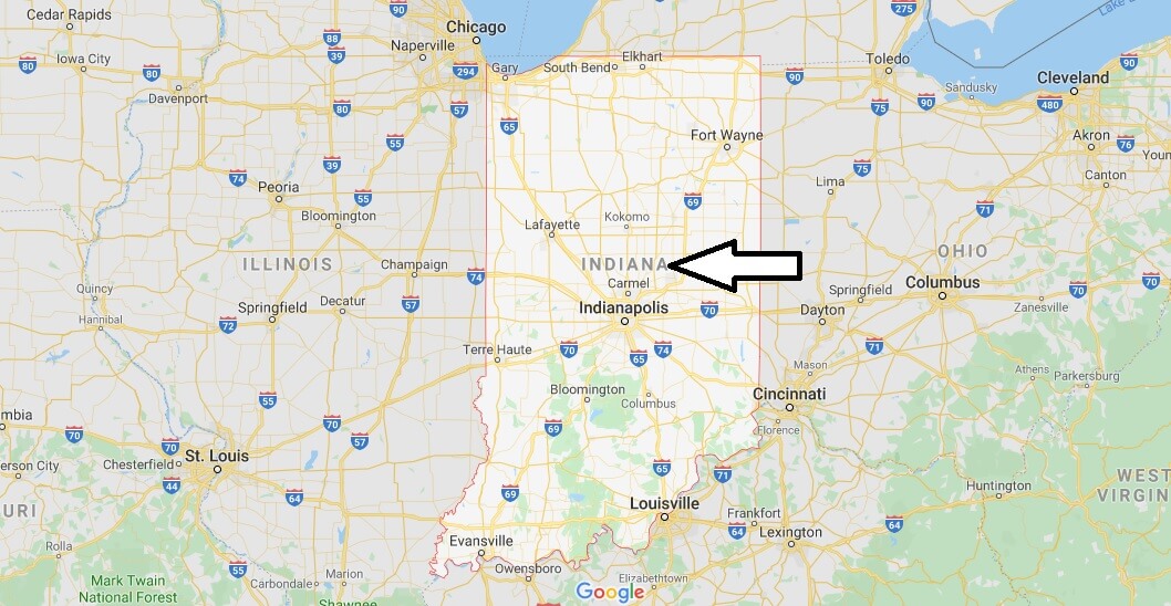Indiana on Map