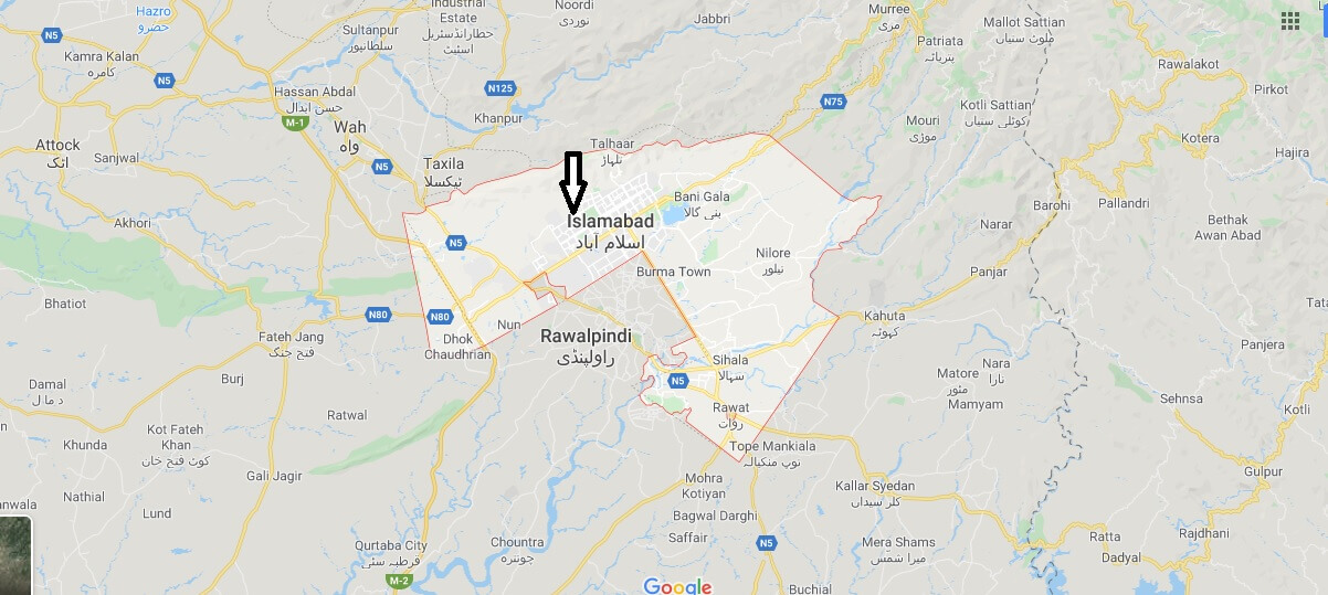 Islamabad on Map