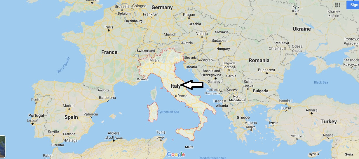 Italy on Map