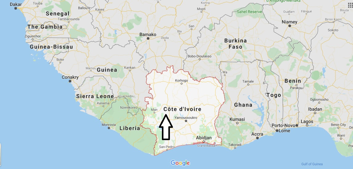 Ivory Coast on Map
