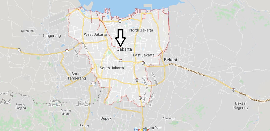 Jakarta on Map
