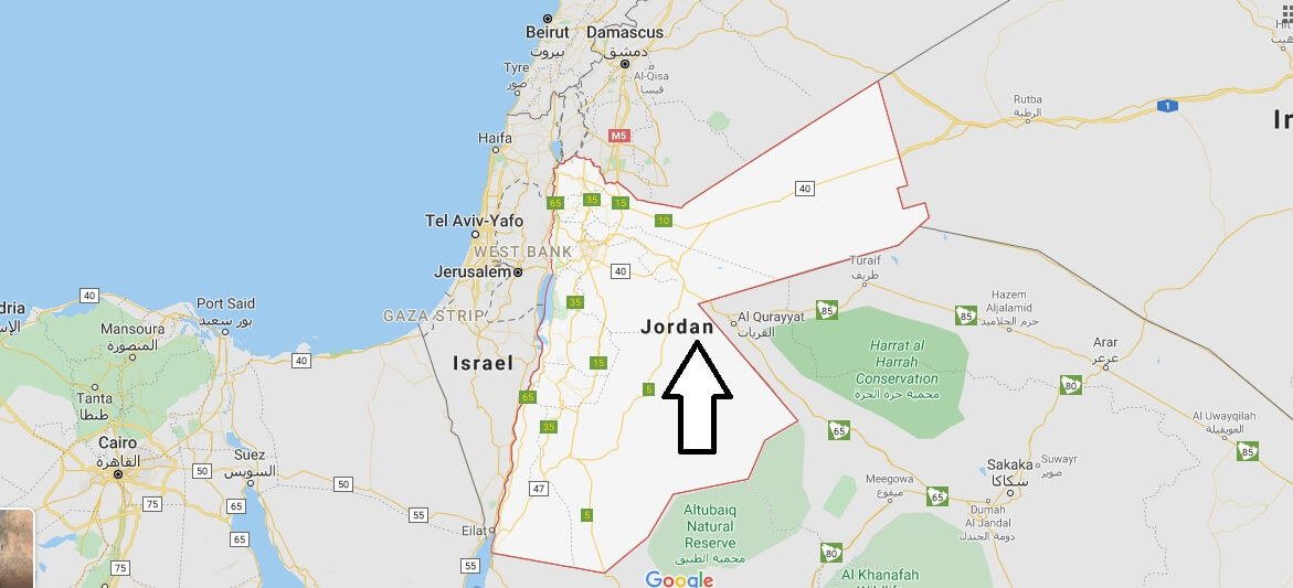 Jordan on Map