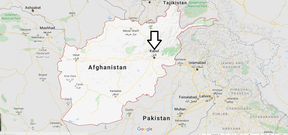 Kabul on Map