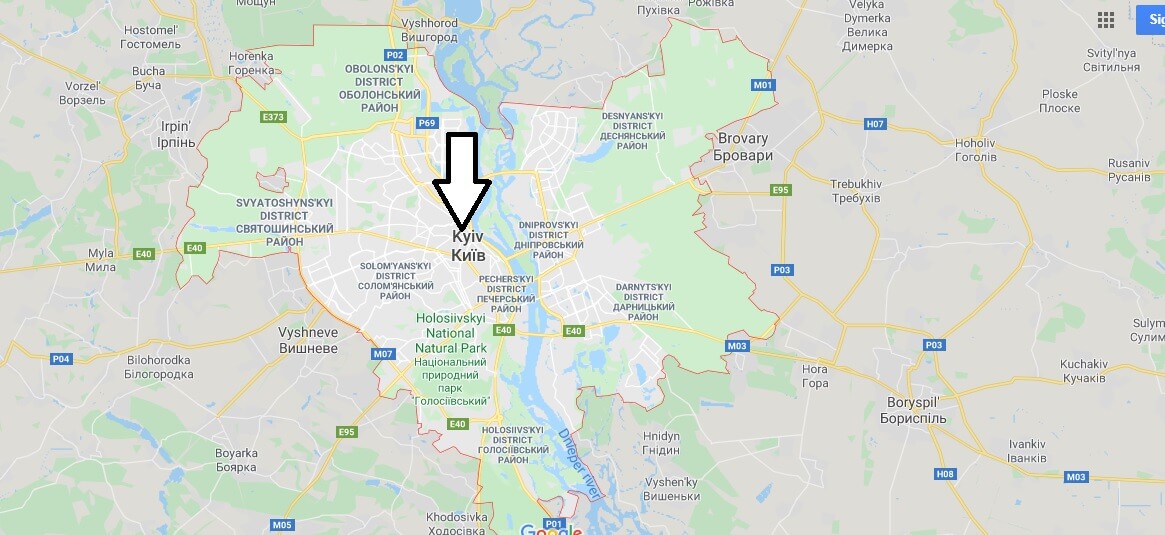 Kiev on Map