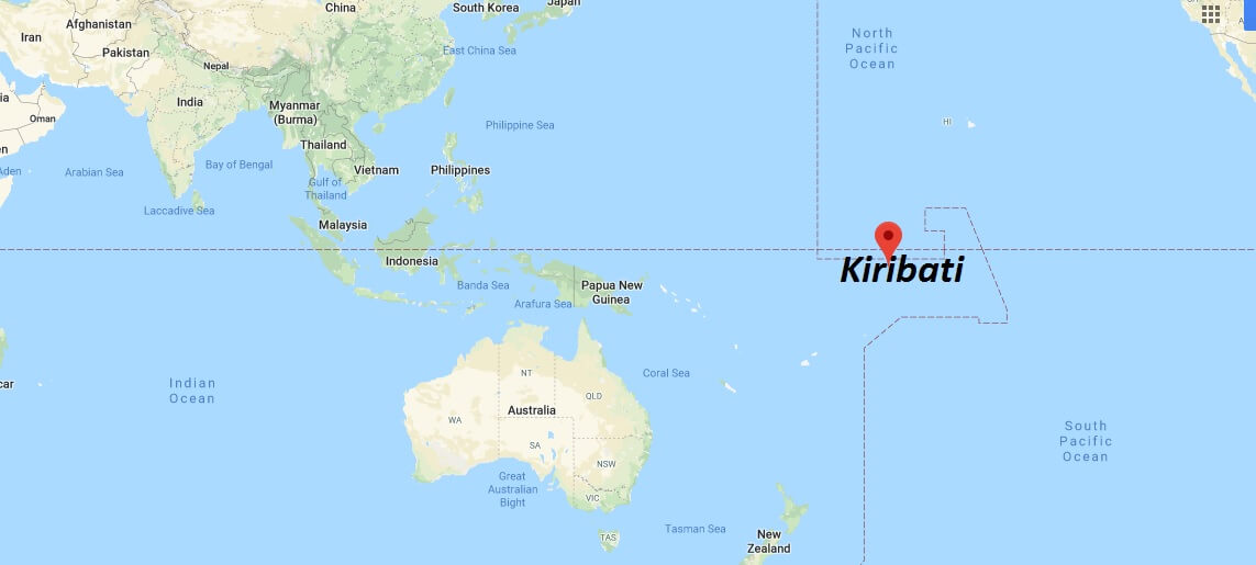 Kiribati on Map