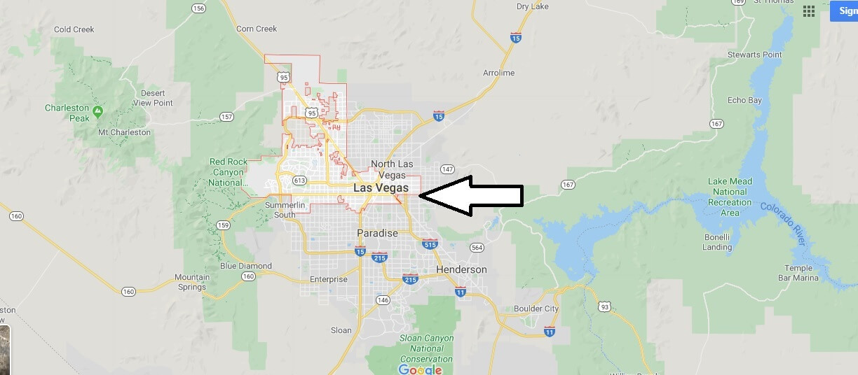 Las Vegas on Map